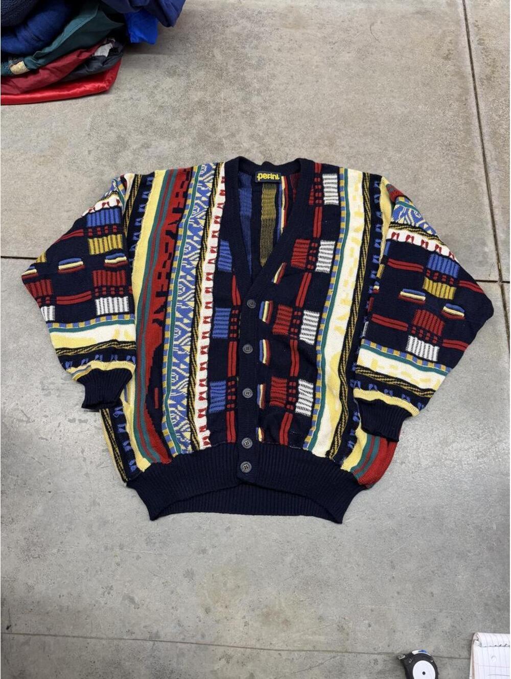vintage parini coogi style knit coogi style cardigan sweater size large